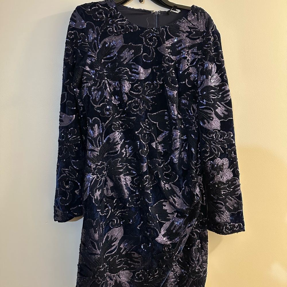 Fashion Nova Black and Purple Long Sleeve Dress